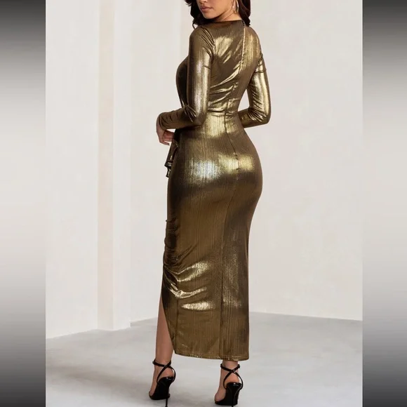 Club L London Gold midi dress - Picture 2 of 5